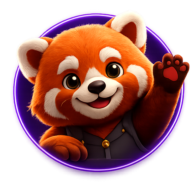 Pandu — sınav hazırlık uygulamasının kızıl panda maskotu